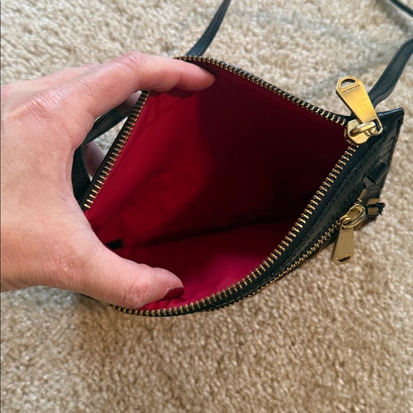 Brahmin leopard black croc gold crossbody bag calf hair leather handbag bag - Picture 5 of 8